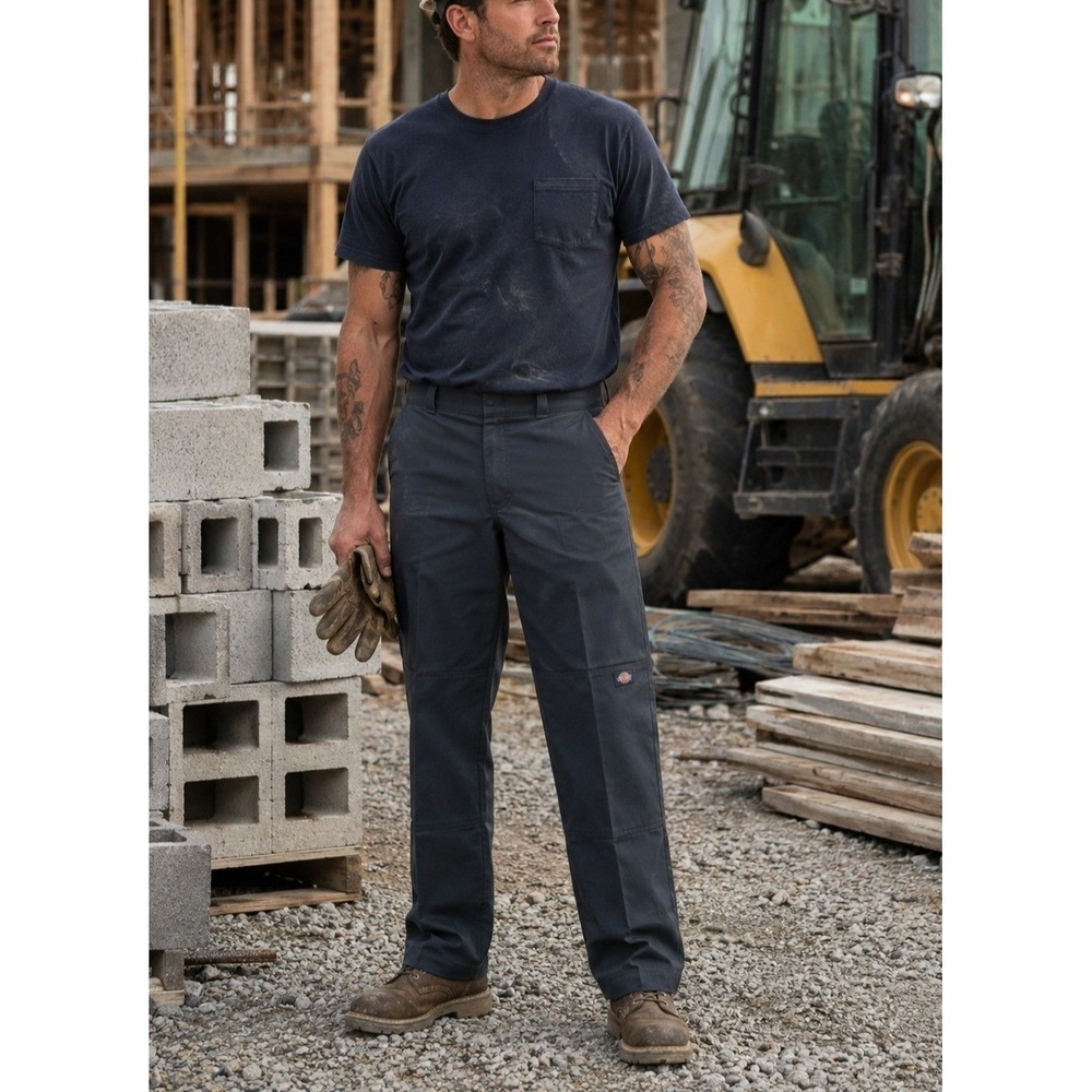 Dickies Mens Double Knee Work Pants 36x32 Charcoal Gray Baggy Work Wear